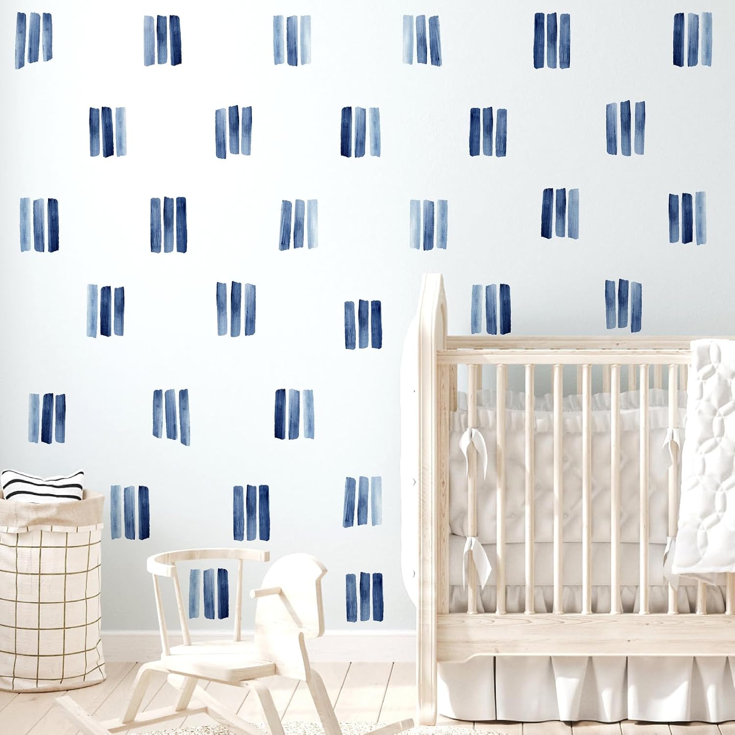 Watercolor Line Wall Decals Modern Wall Art Stickers Peel and Stick / Watercolor Blue Wall Sticker