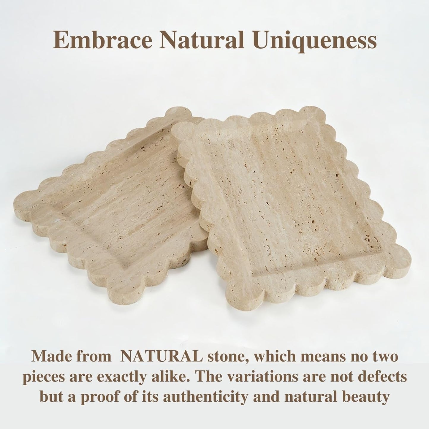 Travertine Tray / Rectangle Vanity Tray / Beige / 11 x 8