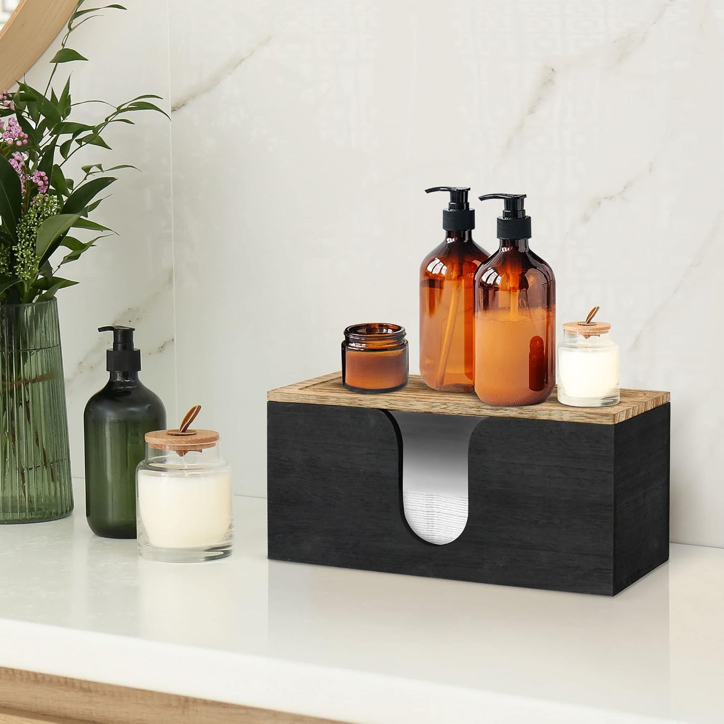 Solid Wood Paper Towel Dispenser Wall Mounted, Folded Paper Towel Holder with Lid, Commercial C-Fold, Z-Fold, Trifold