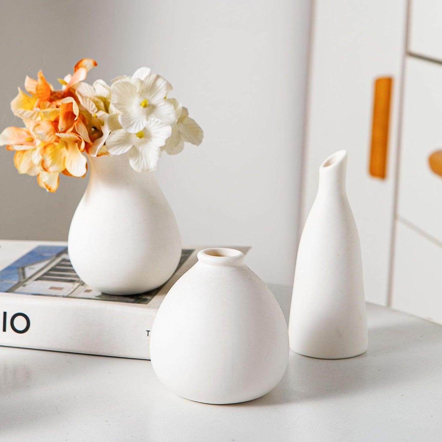 Ceramic Bud Vase / White / Set of 11