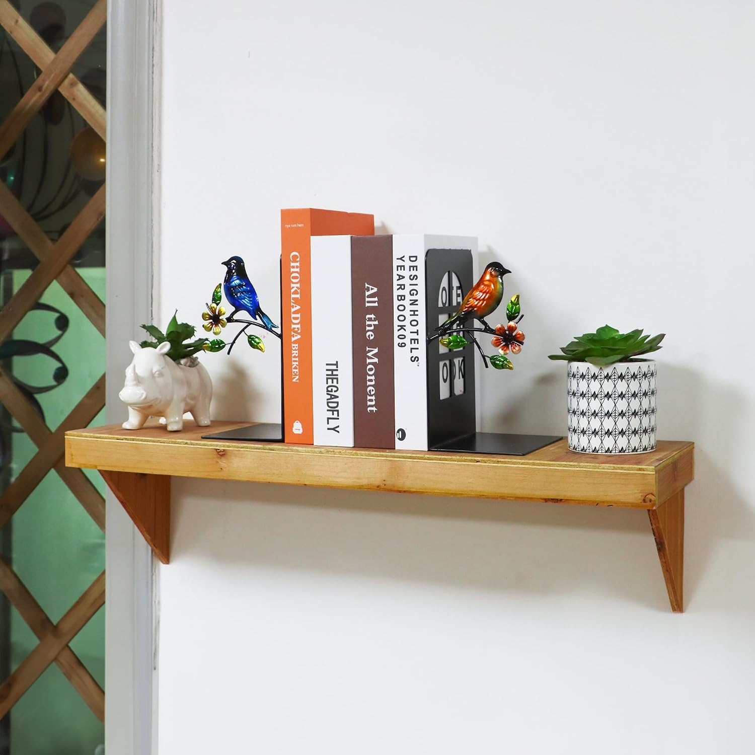 Metal Bookends / Book / Birds Bookend