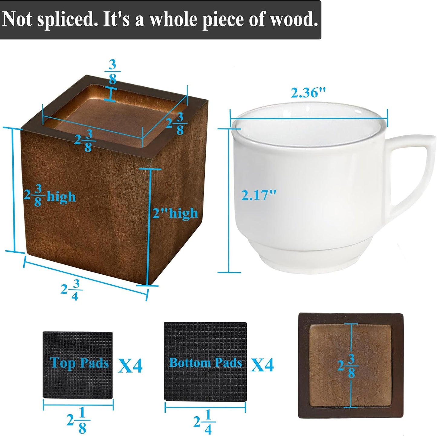 Wood Bed Risers (2 inch Square)
