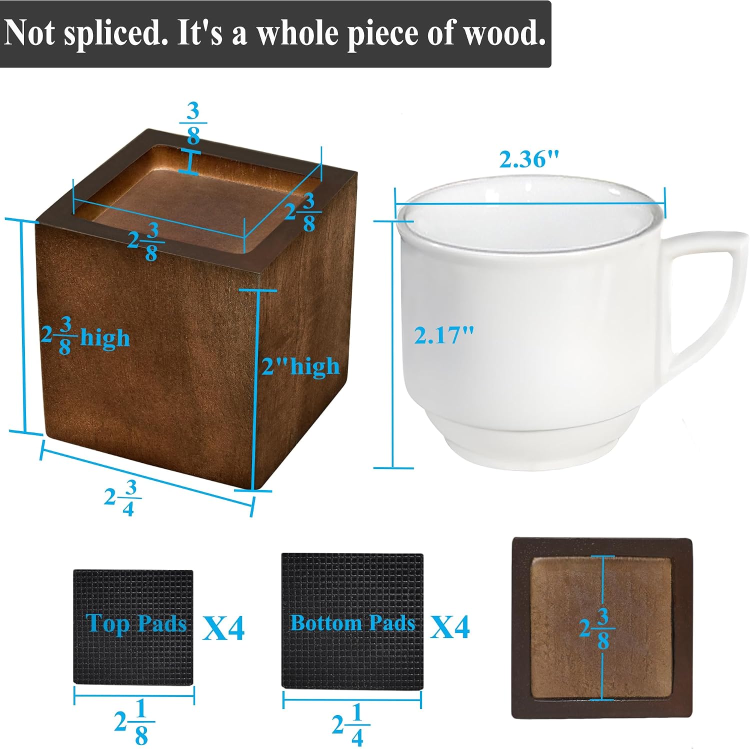 Wood Bed Risers (2 inch Square)