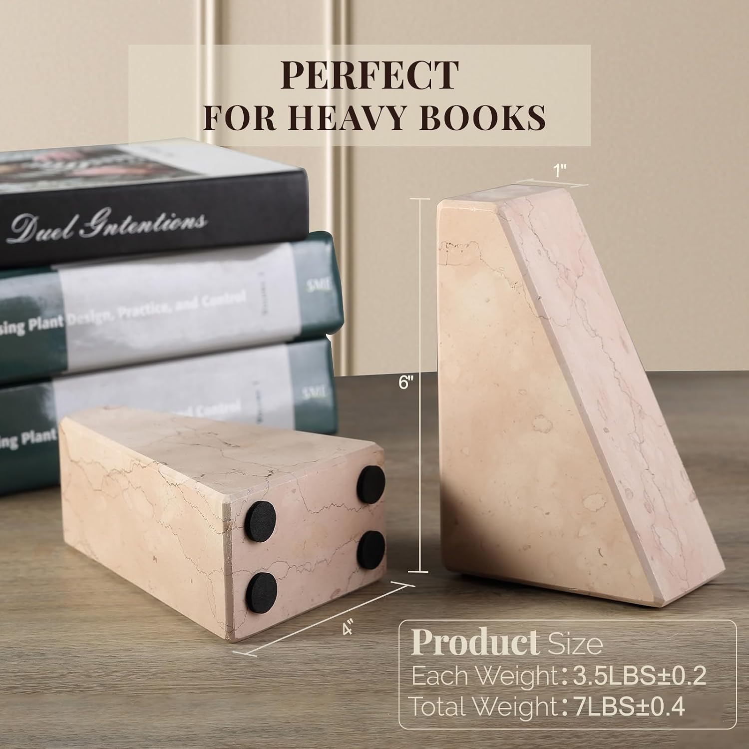 Natural Stone Bookends / Trapezoid-pink