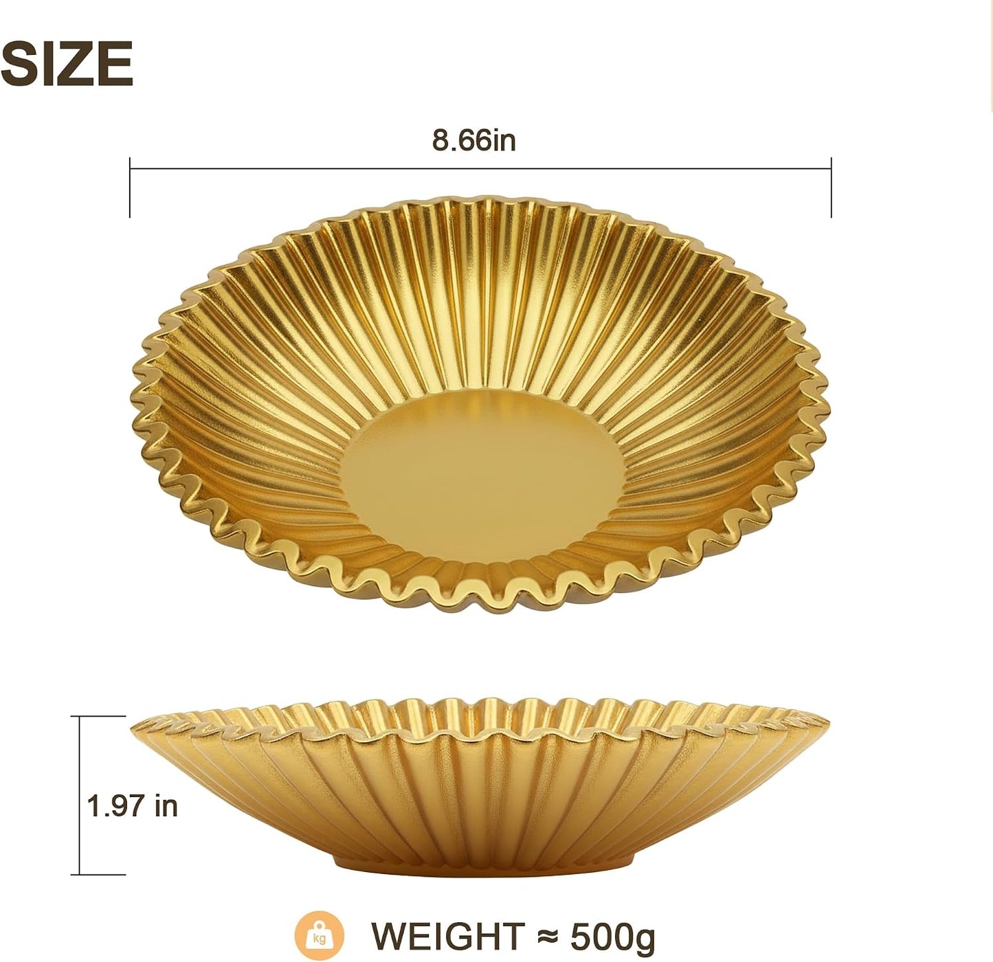 Artificial Resin Scalloped / Gold / 8.65 Inch