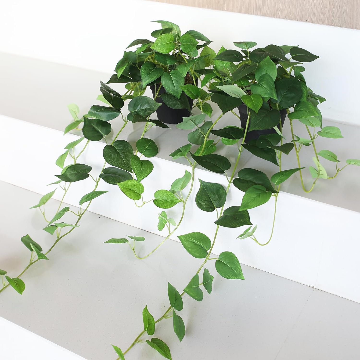 Fake Pothos Hanging Plants / Green Pothos / Set of 2