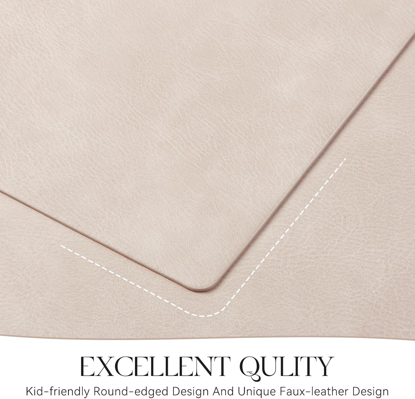 MOSAYT Vinyl Placemats Set of 12-12 X 17 Inch - Faux Leather 100% Waterproof Oil-Proof Wipeable PU Place Mats, Heat
