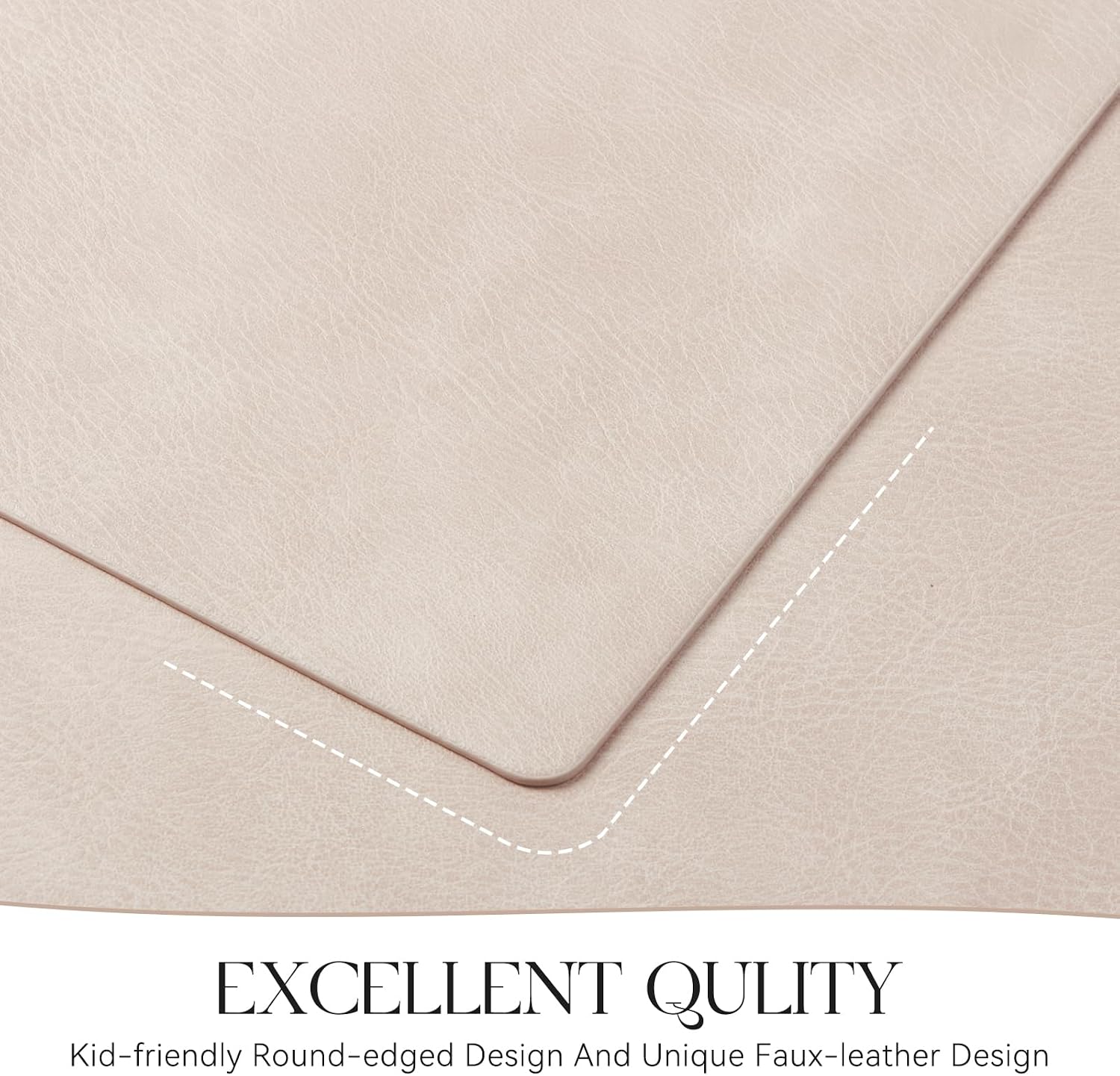 MOSAYT Vinyl Placemats Set of 12-12 X 17 Inch - Faux Leather 100% Waterproof Oil-Proof Wipeable PU Place Mats, Heat