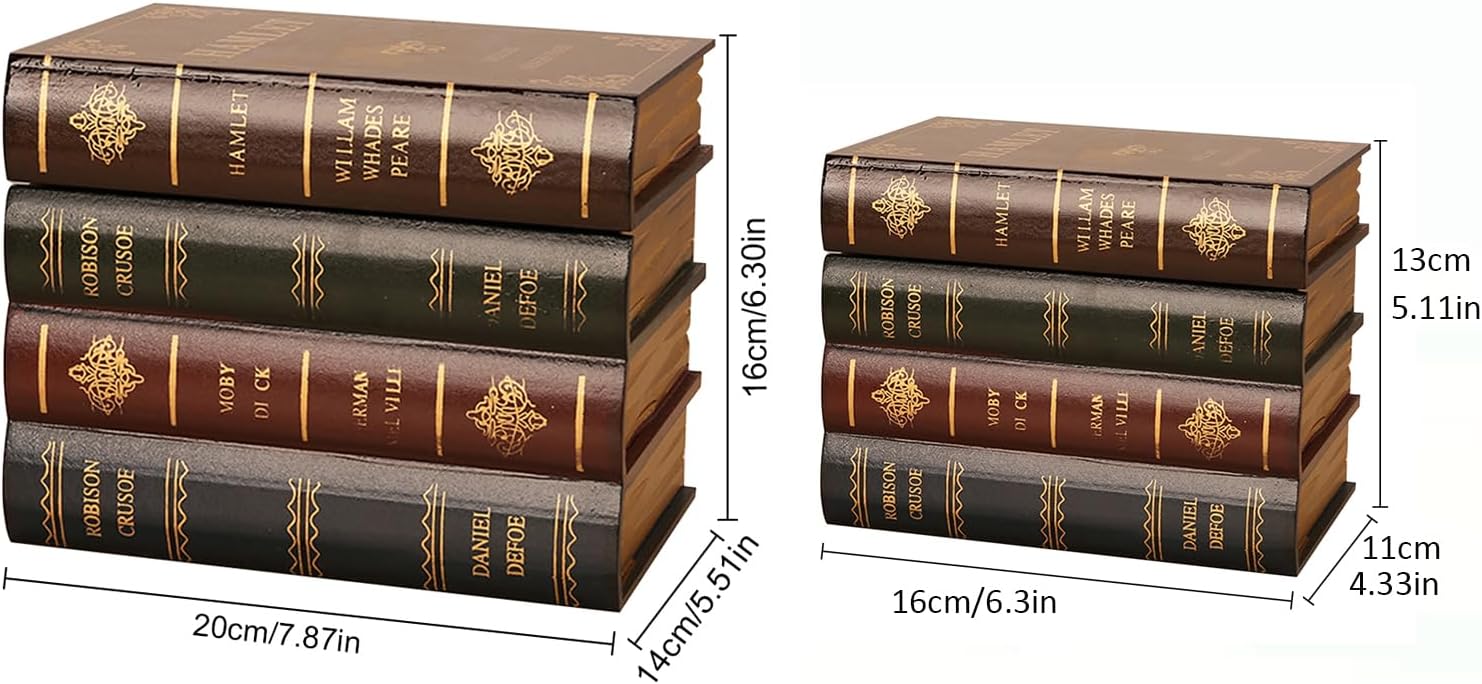 Invisible Faux Books Fake Book Decorations for DIY / Set of 2