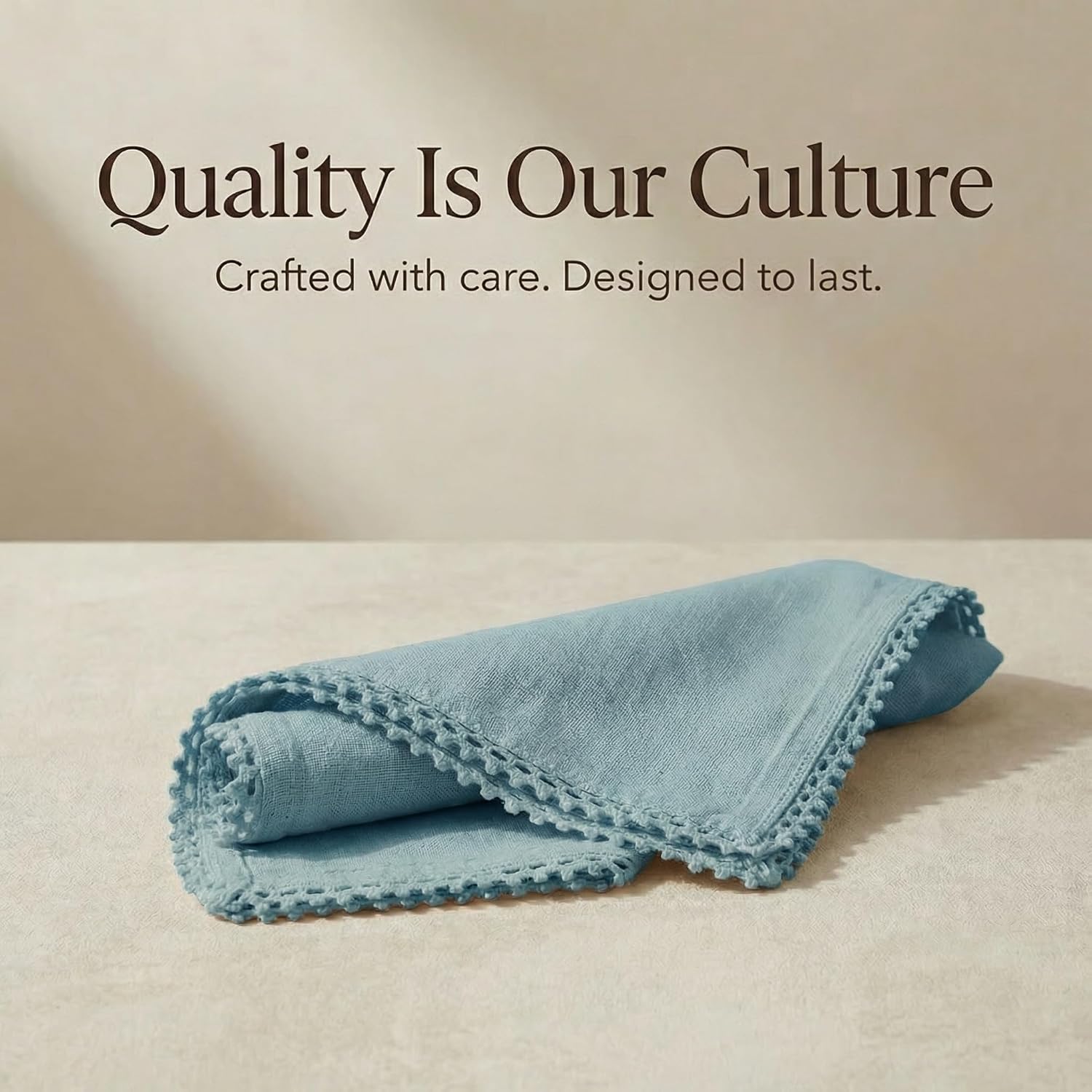 ACCENTHOME Blue Cloth Napkins Set of 12 18x18 inch Cotton Dinner Napkins - Washable Soft Premium Hotel Quality Reusable