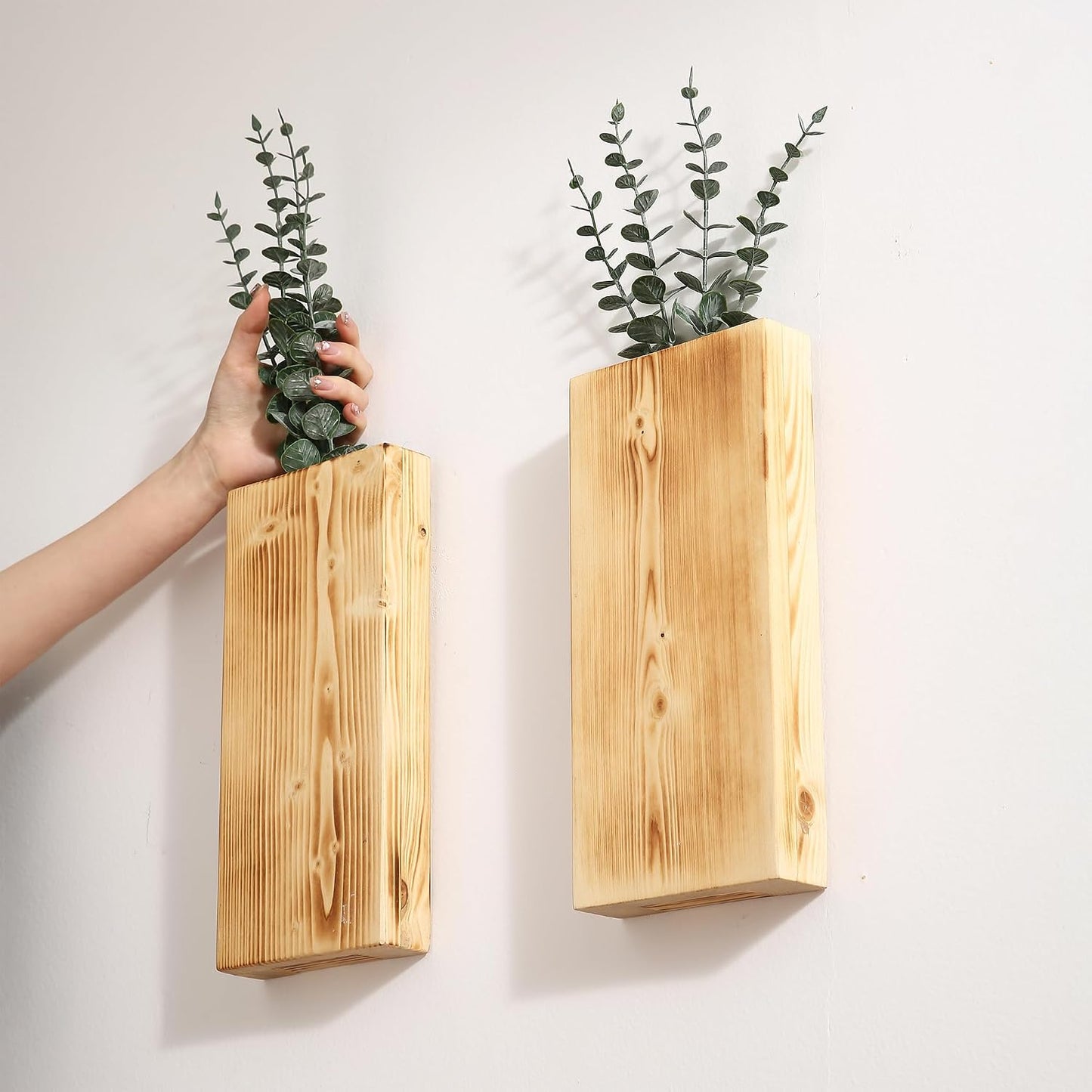 Wood Wall Planter / Retro / Set of 2