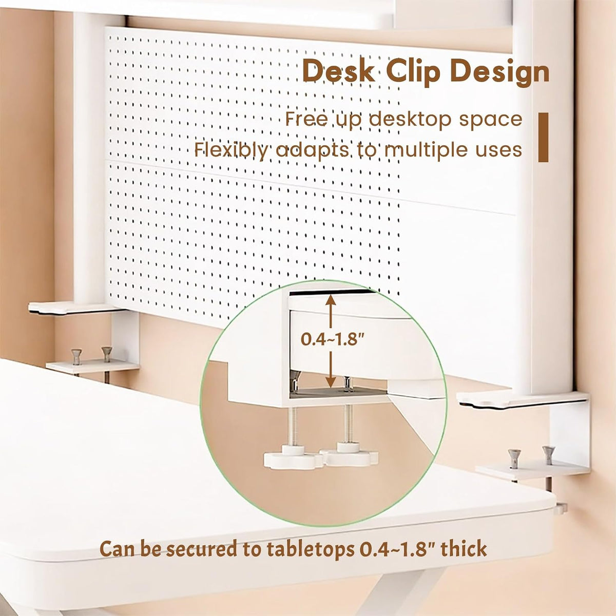 Clamp On Desk Shelf Organizer with Pegboard Desk Hutch Dorm with Storage Bookshelf Desk Top Organizer Shelf