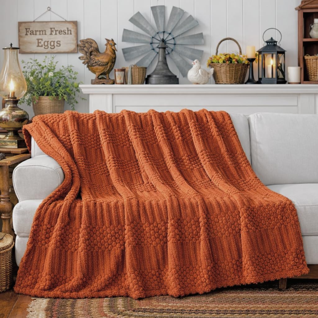 Soft & Fluffy Fleece / Rust / 50 x 70 / XL Throw