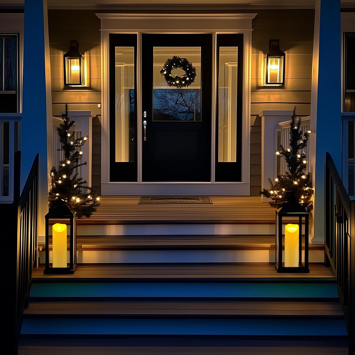 Homemory 4"x12" Outdoor Waterproof Flameless Candles with Timers and Remote Control, Battery Operated Candles, LED