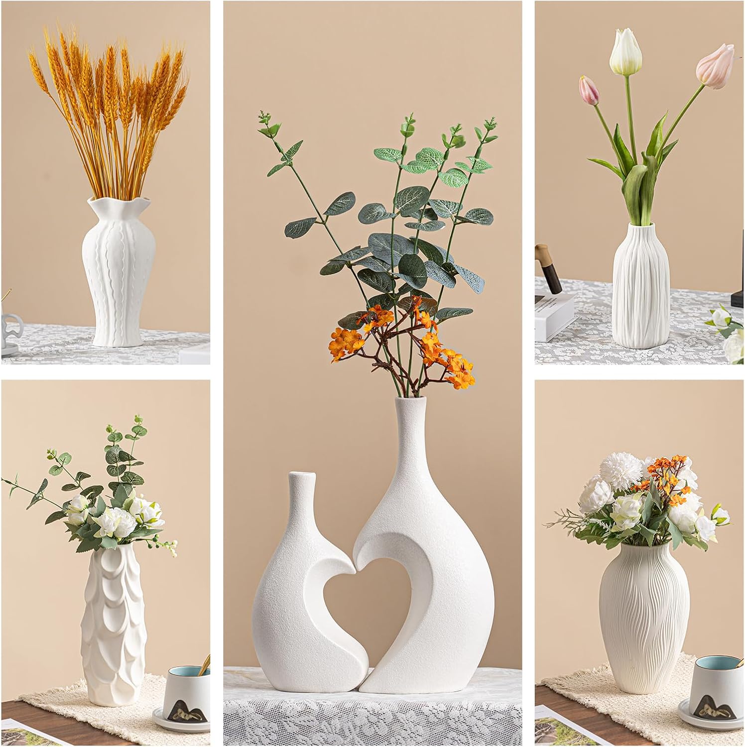 Sculptural Lily Vase / White