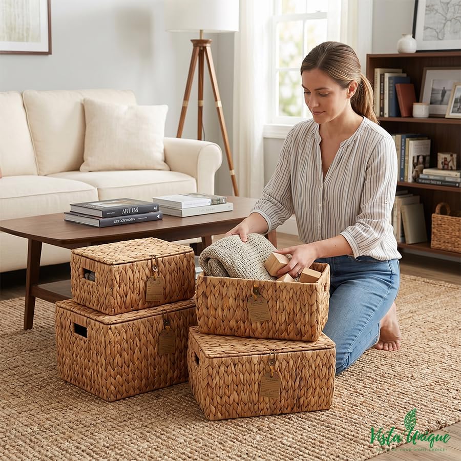 Woven Wicker Basket / Natural / Set of 3