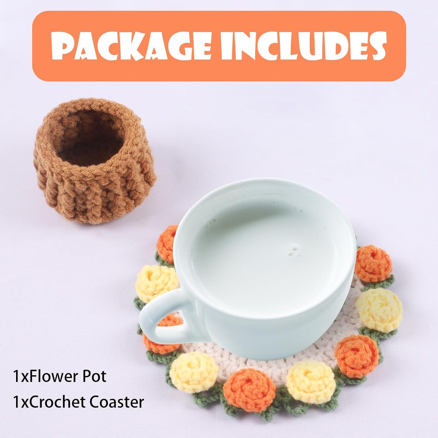 Mini Basket -Boho Floral Coasters / Yellow