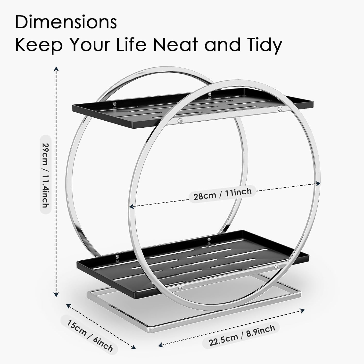 Bathroom Counter Organizer / Silver Black