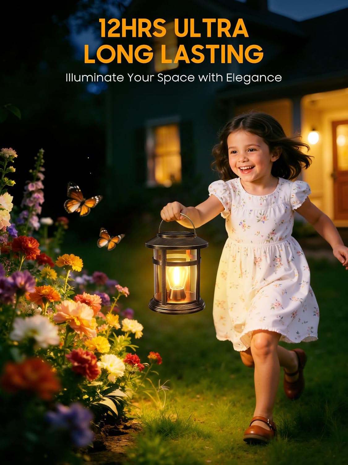 Solar Lantern Outdoor Waterproof, 4 Pack Bright Hanging Solar Lights for Outside Decorative, Upgraded Solar Powered
