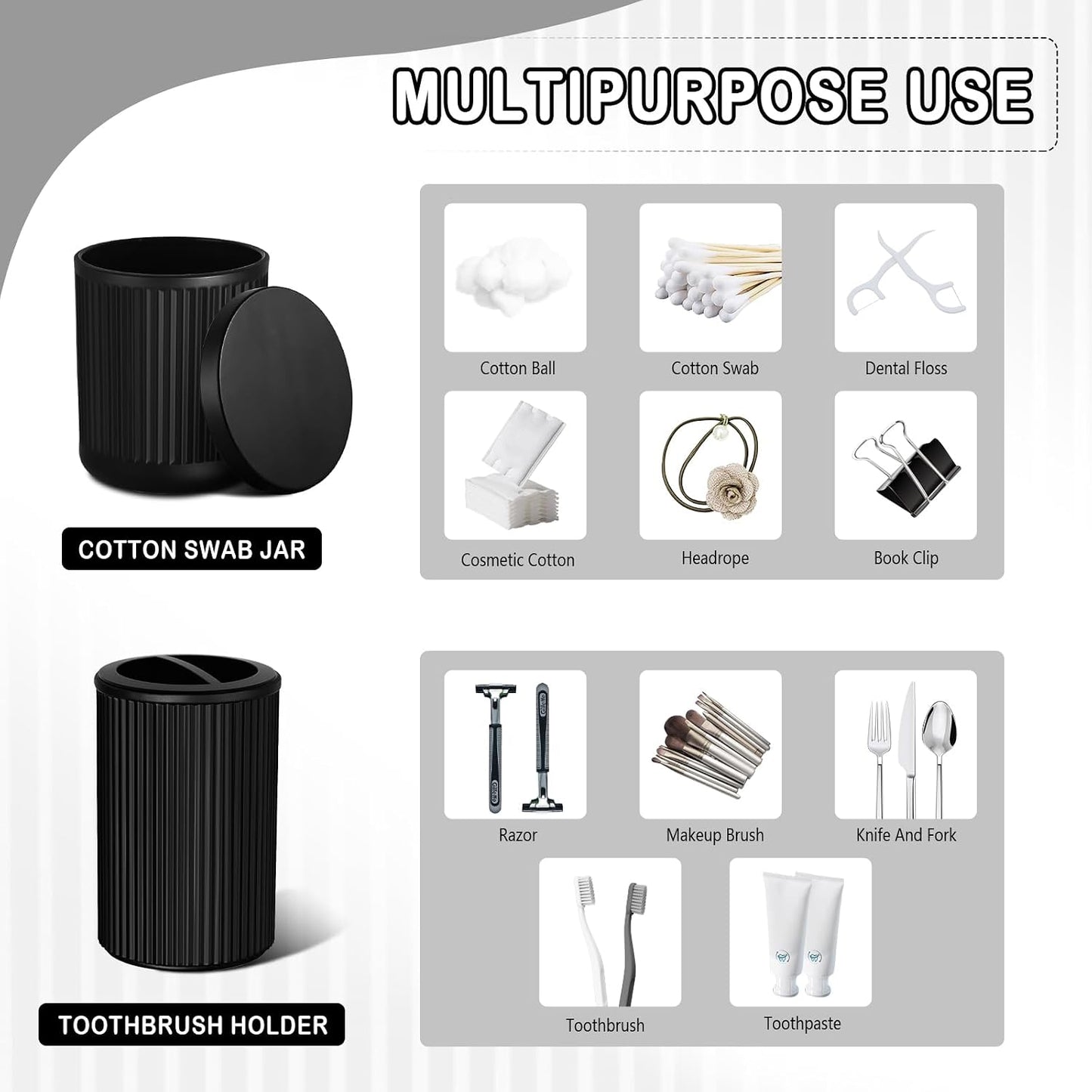 KASUNTING Matte Black Bathroom Accessories Set, 4 Pcs Glass Bathroom Accessory Set, Soap Dispenser, Toothbrush Holder