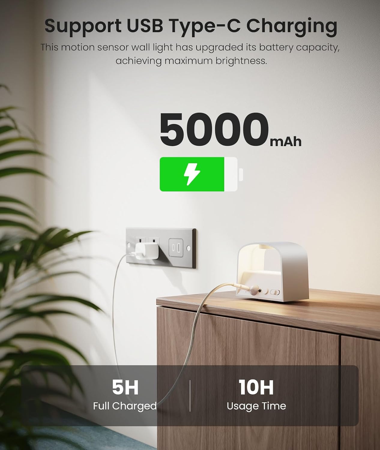 FULEN Motion Sensor Wall Light with Remote Control 3 Colors Wireless Wall Sconces LED Indoor Up and Down Wall Lamp