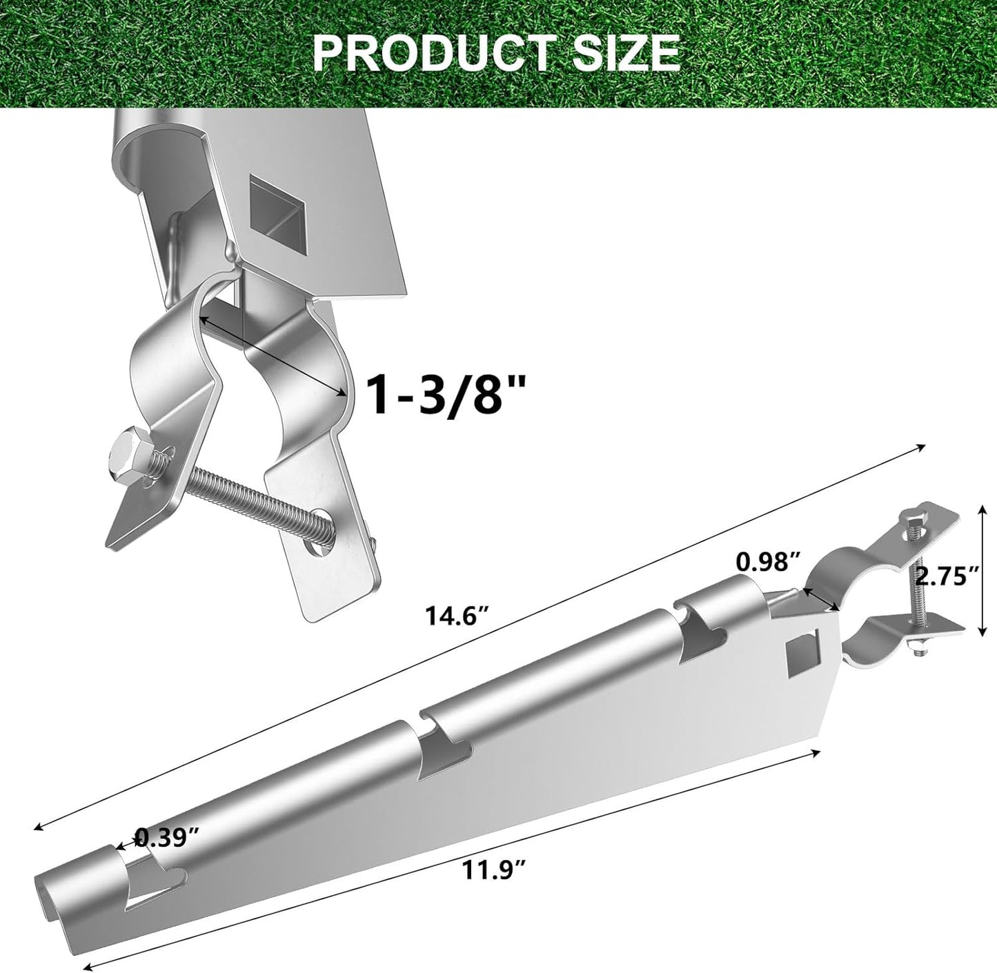 Galvanized Steel Fence Height Extender / 1-3/8 / Set of 10
