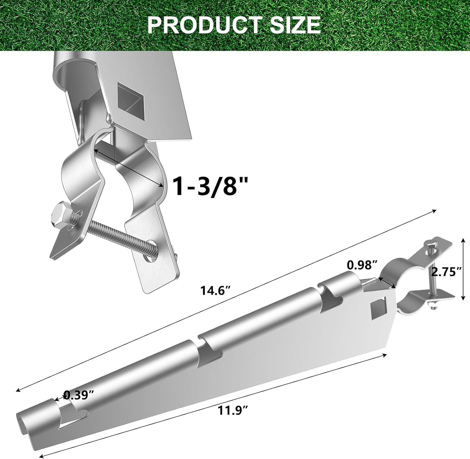 Galvanized Steel Fence Height Extender / 1-3/8 / Set of 10