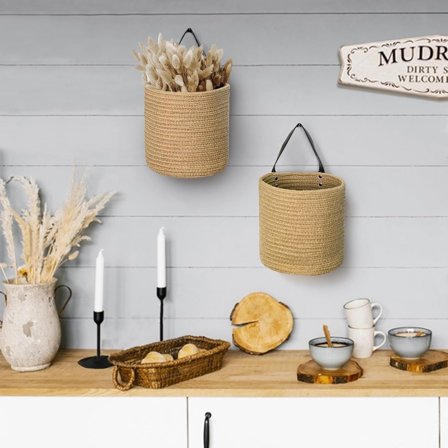 Hanging Basket / Indoor Hanging Plant / Jute / Set of 2