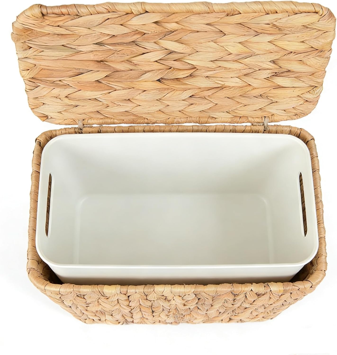 Water Hyacinth Wicker Waste Basket / Small / Natural