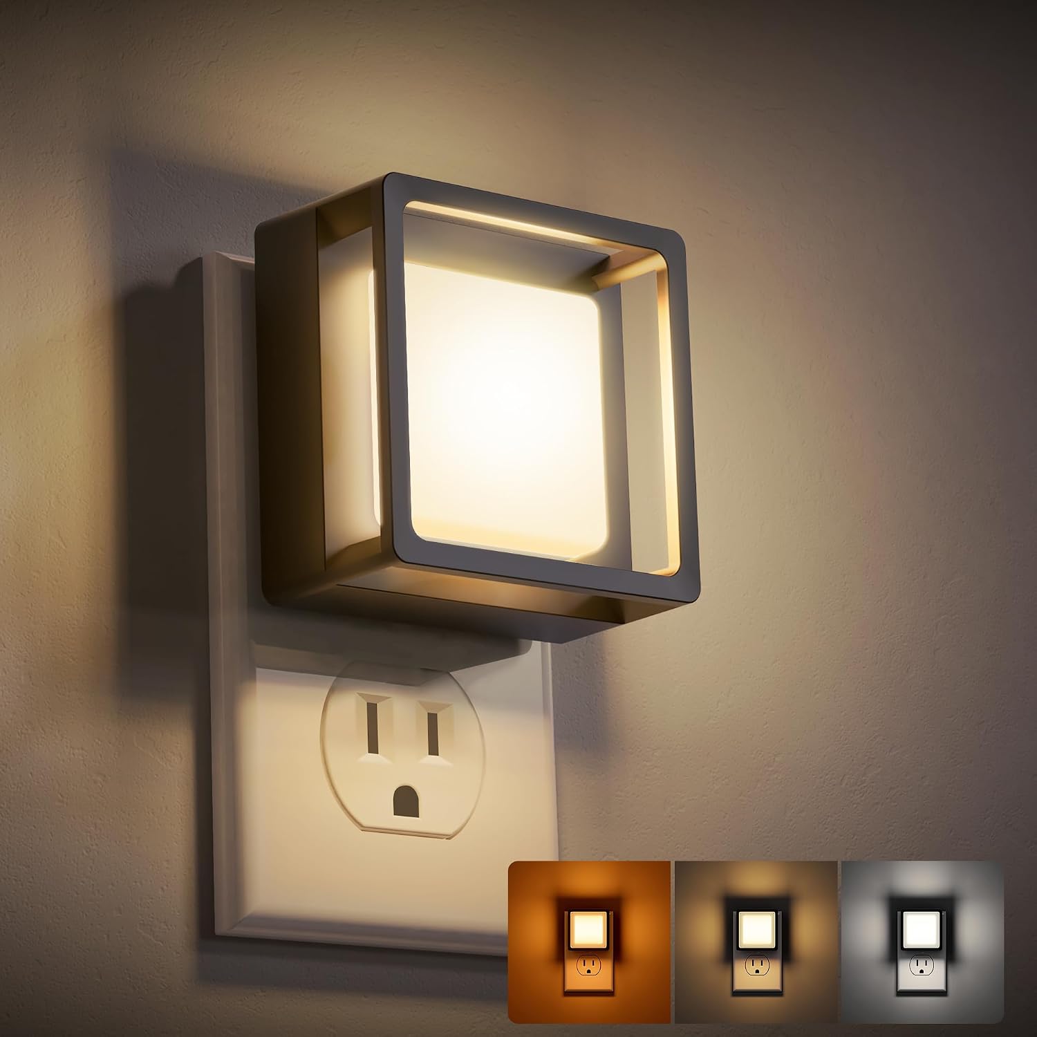 DORESshop LED Night Light,Night Lights Plug Into Wall [2 Pack],3CCT