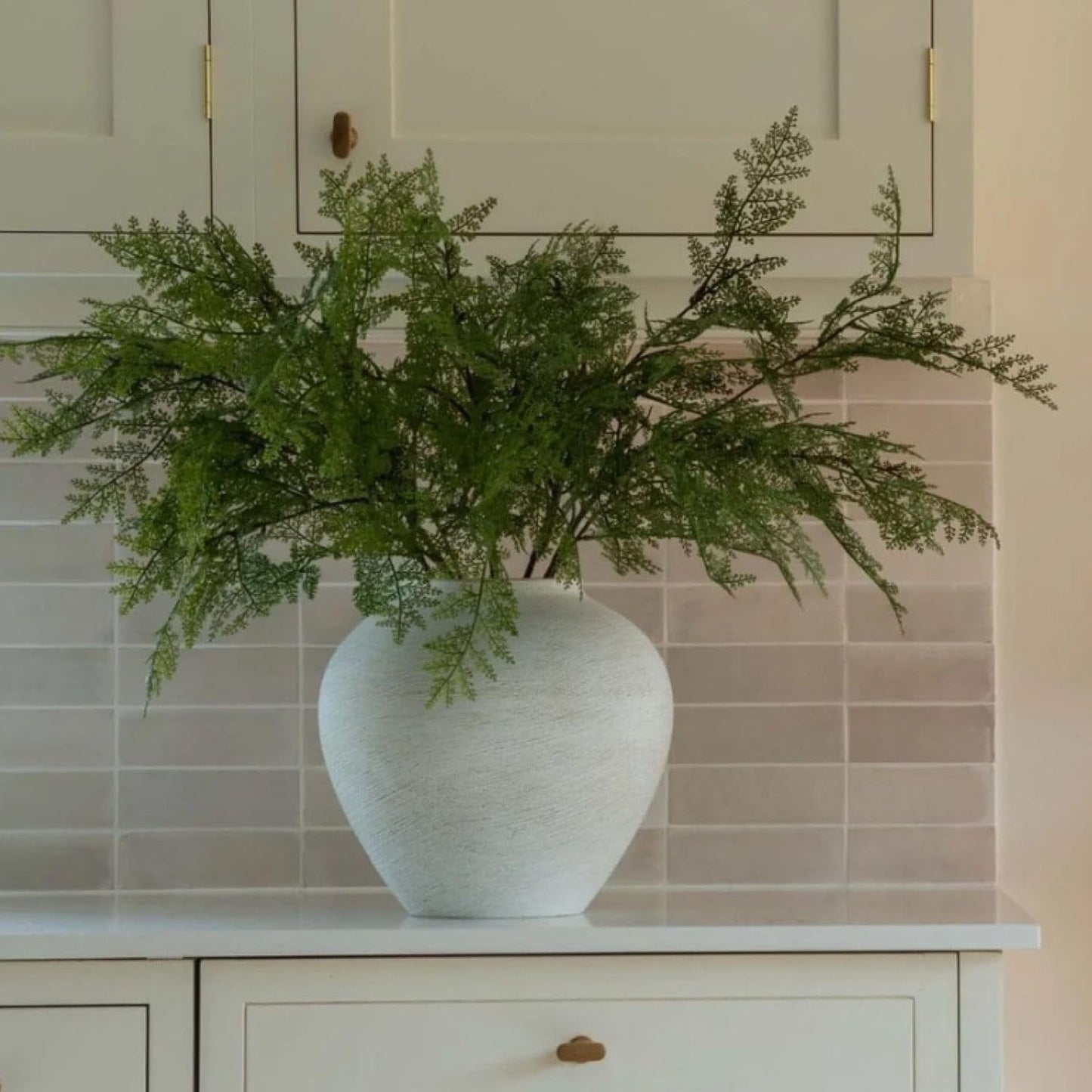 Contemporary Farmhouse Decorative Flowers Iron / Brushed Round Large