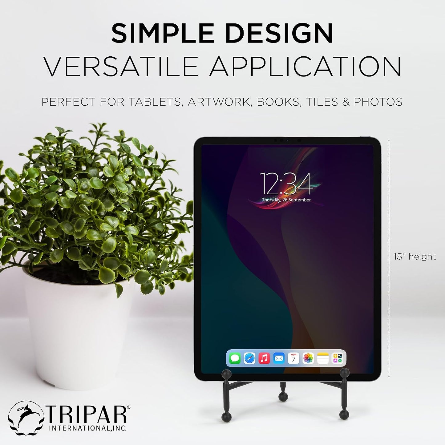 Modern Tripod Easel Display / 12 Inch / Black