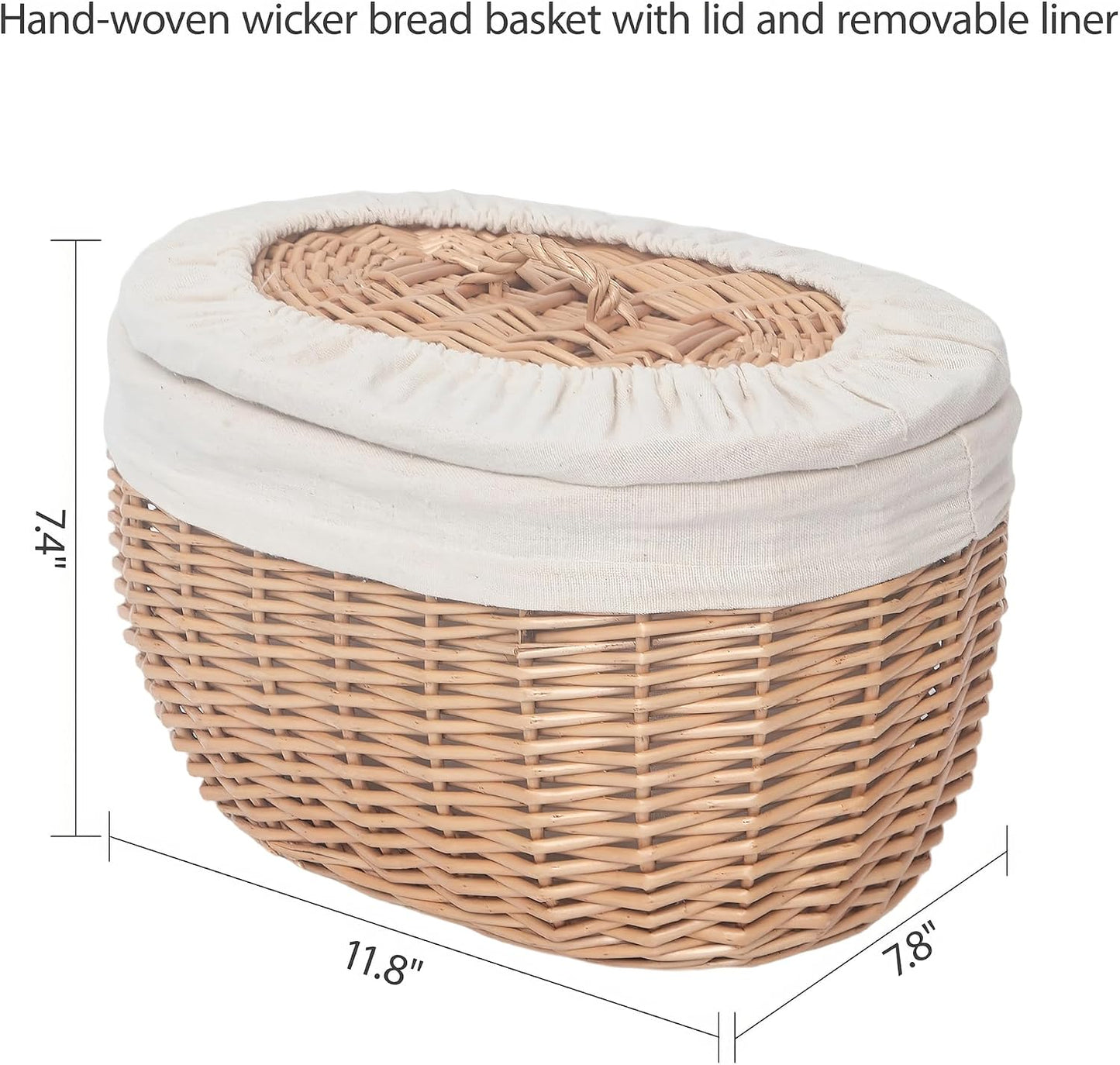 Wicker Bread Basket Serving / Oval