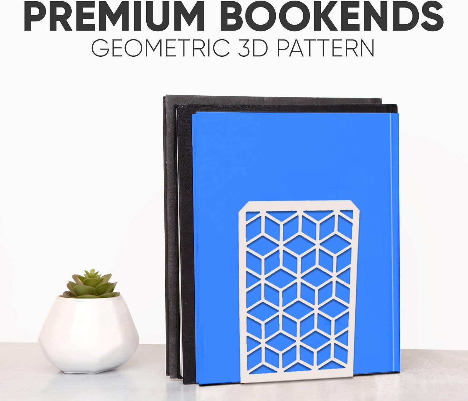 Sturdy Boho Book Stops / White / 2 Pairs