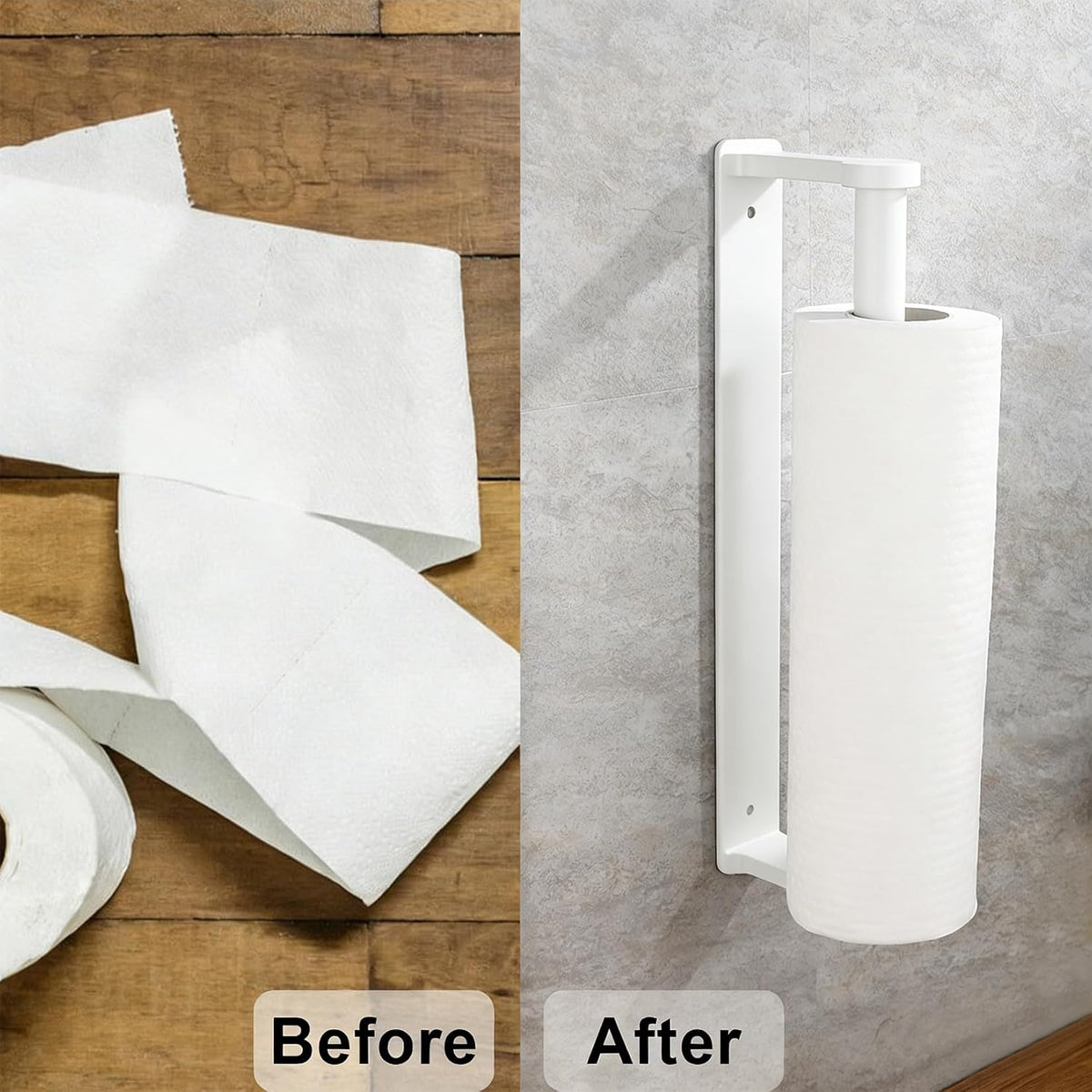 MONEER Kitchen Roll Holder Under Cabinet, Paper Towel Holder, Aluminum Alloy Kitchen Towel Holders, Self Adhesive