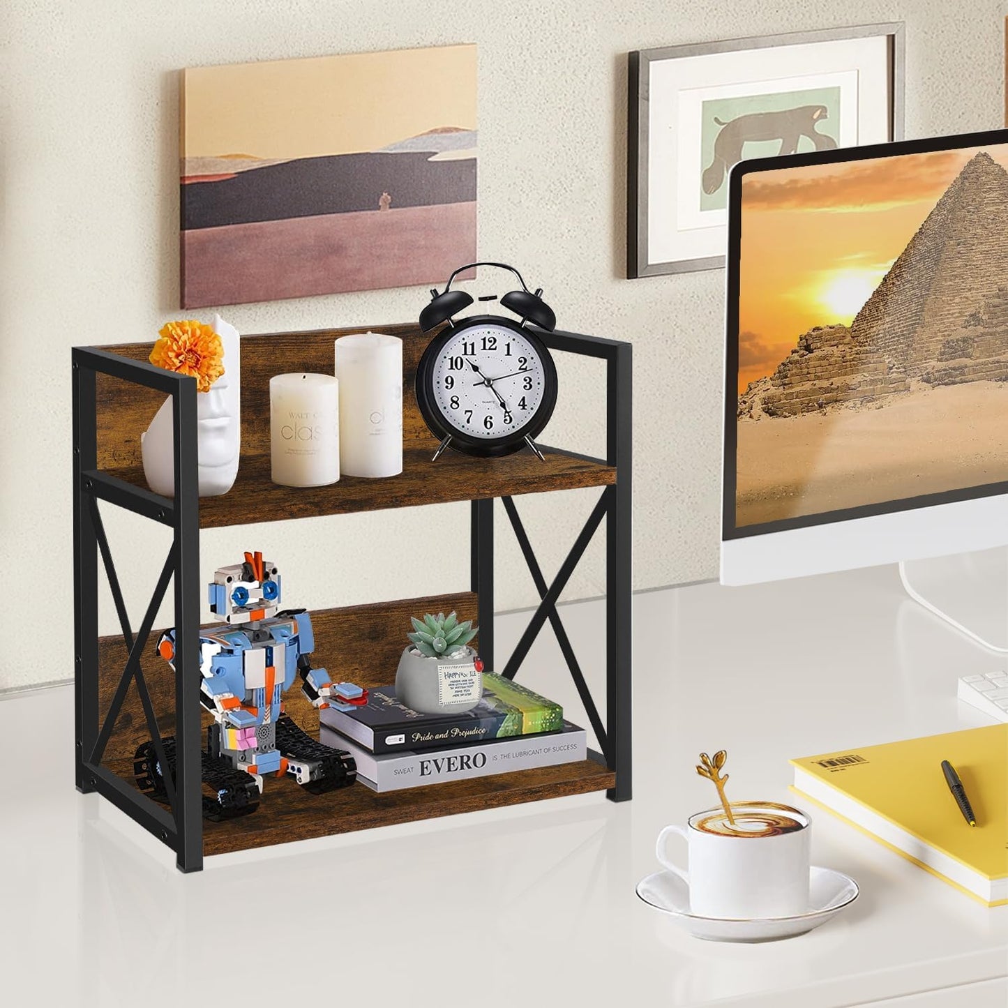 YINMIT Countertop Shelf Organizer,Coffee Bar Accessories,Spice Rack,Coffee Counter Shelf,2 Tier Coffee Organizer