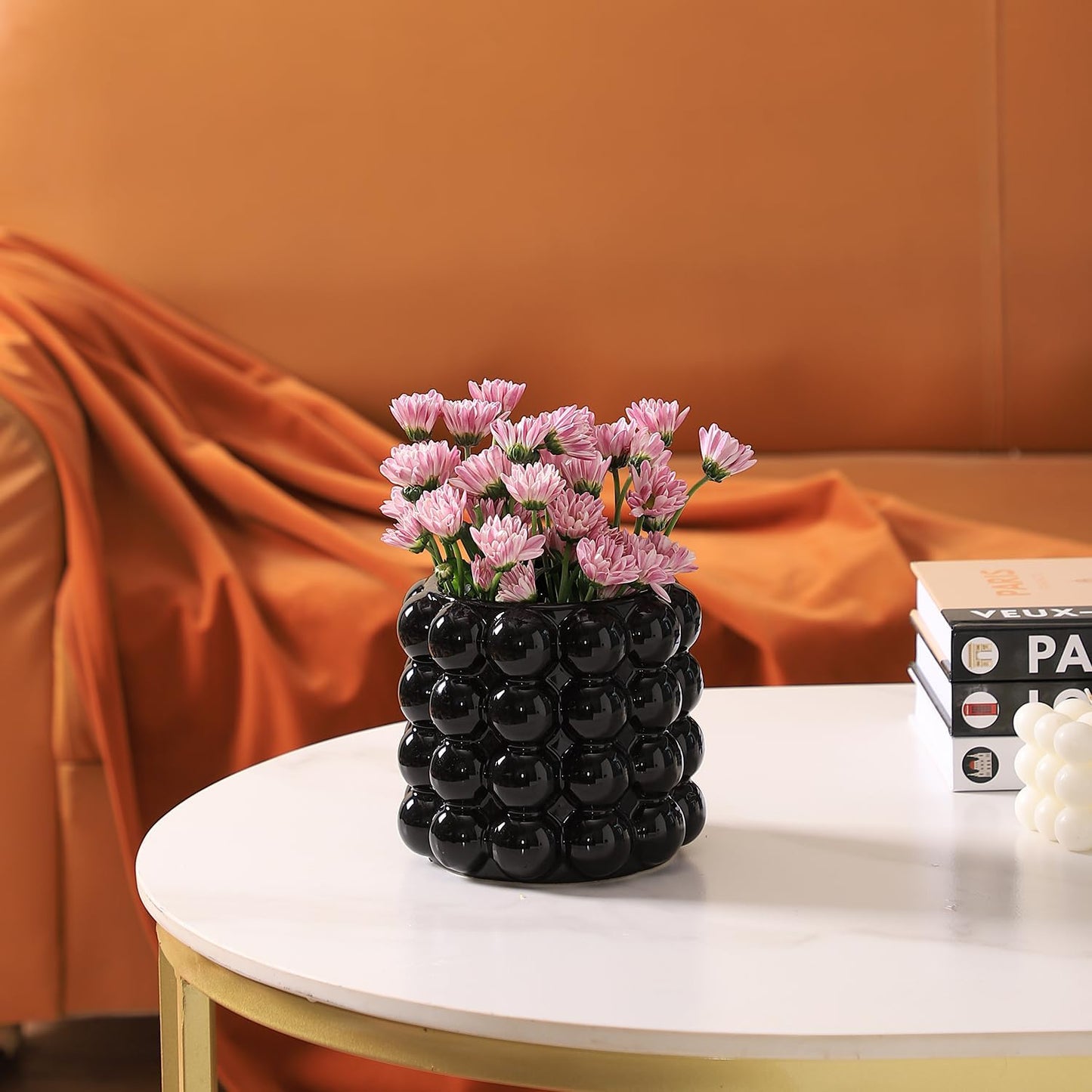 Boho Vases / Ceramic Vase for Flowers / Black / Medium