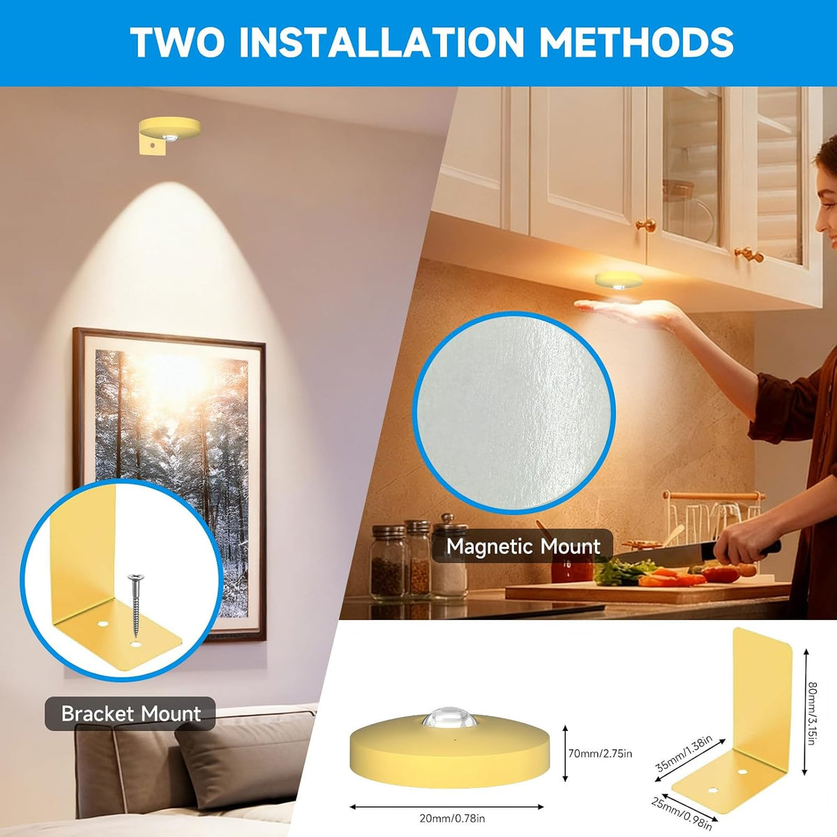 Rechargeable Picture Lights for Wall,Under Cabinet Lighting,1500mAh Rechargeable Battery Operated Picture Frame Lights