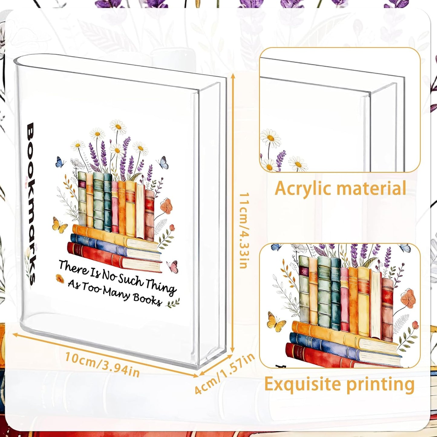 Shaped Acrylic Bookmark Holder / Wildflower Book