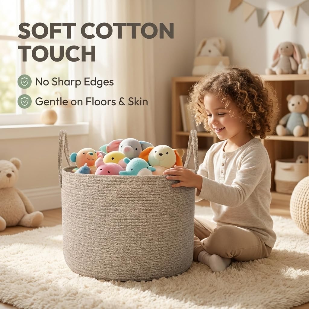 Extra Large Blanket Basket / Oatmeal / 65L