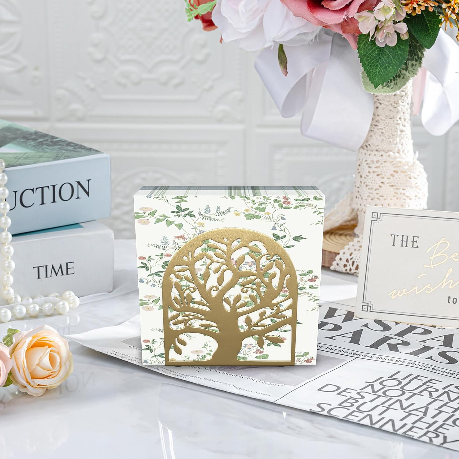 Metal Napkin Holder / Gold