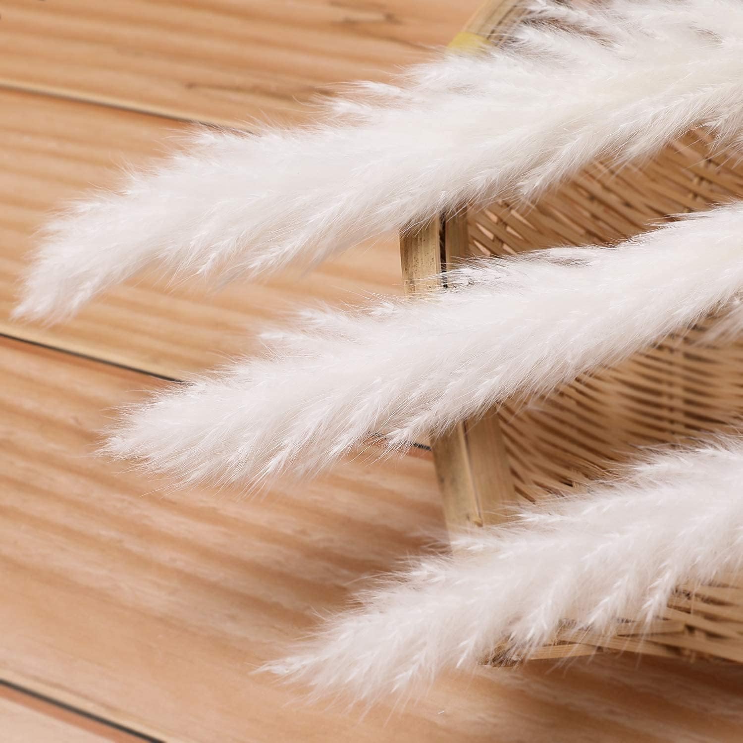 /45 cm Natural Dried Pampas Grass Branches Decor / White-pro / 17 Inch / Set of 60
