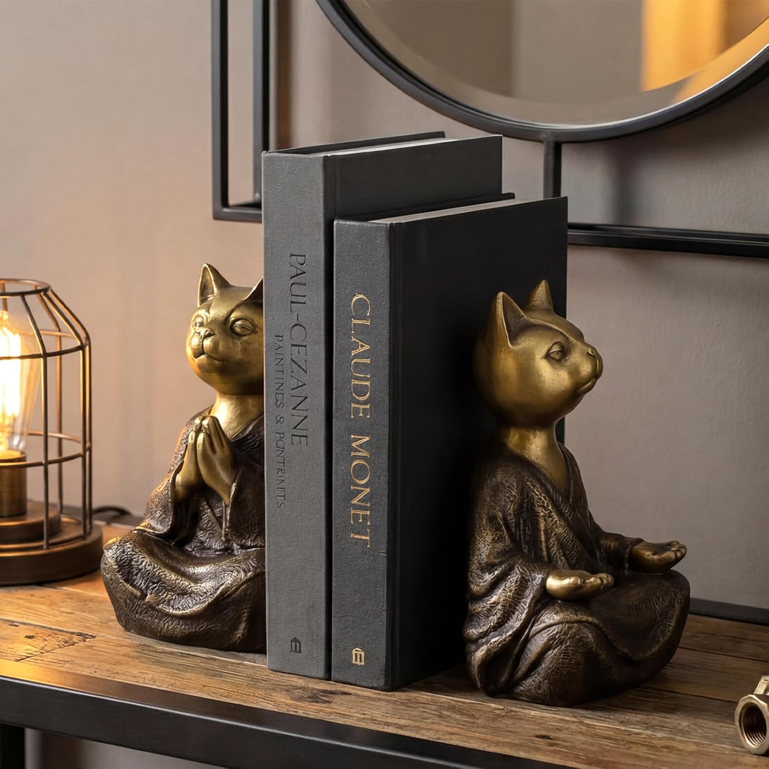 Heavy Resin Book Ends / Gold