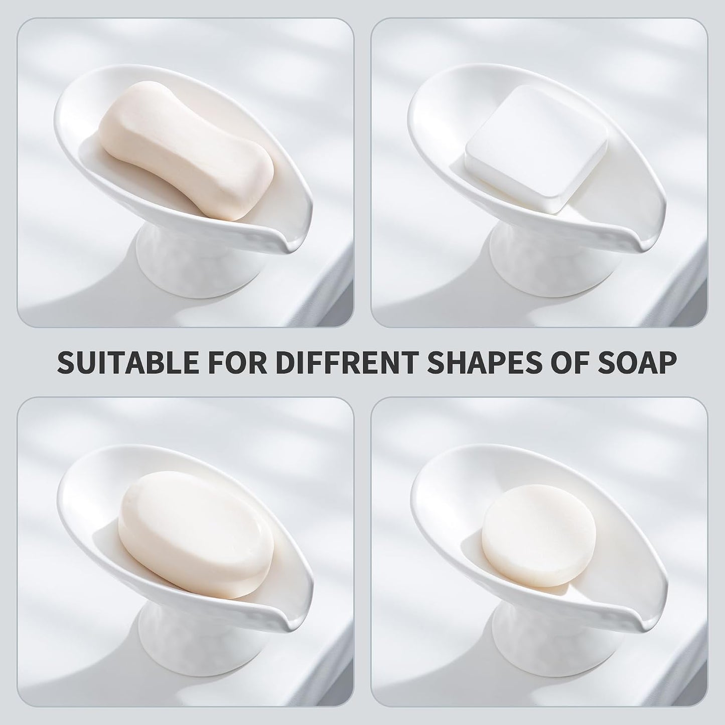 White Ceramic Soap Holder / Matte White