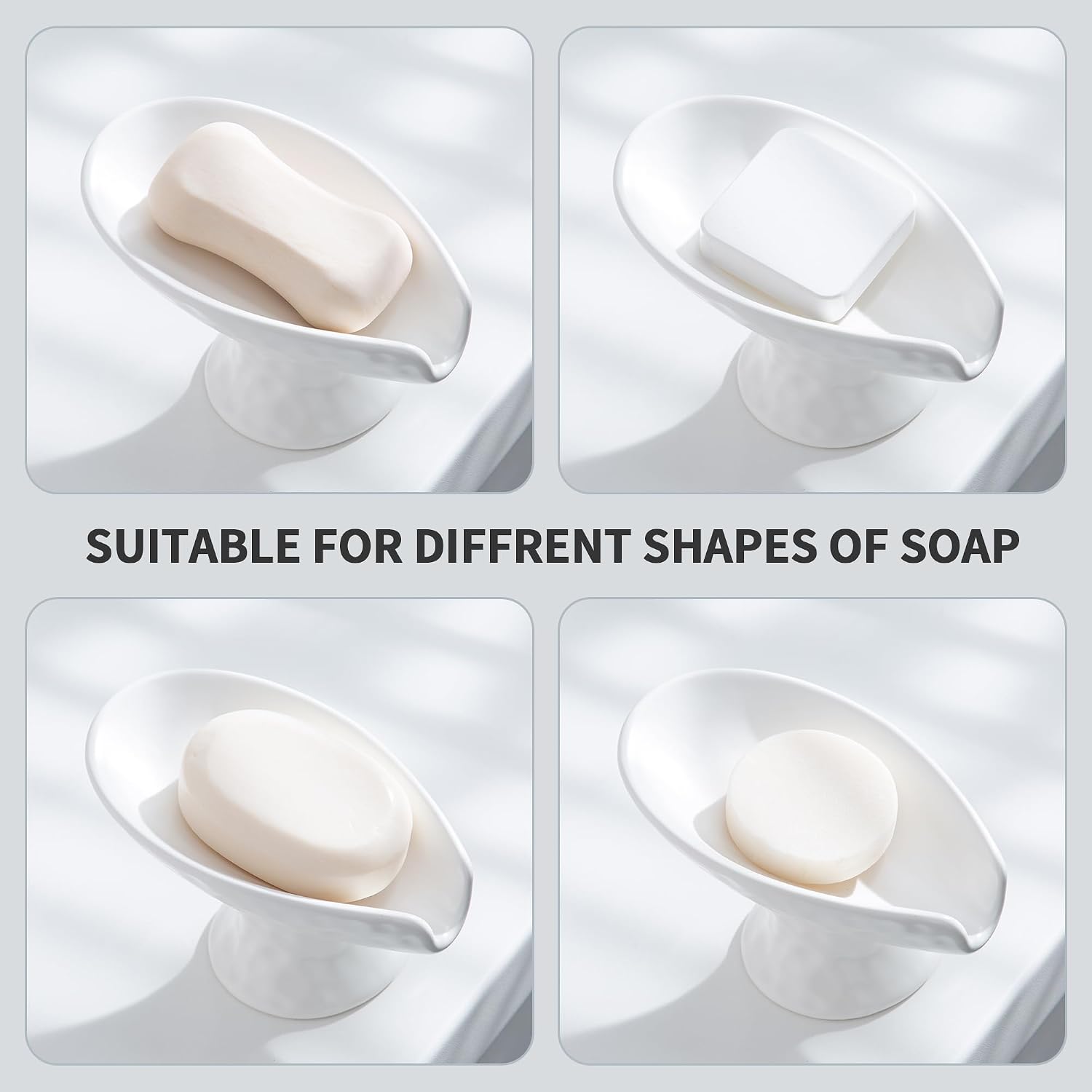 White Ceramic Soap Holder / Matte White