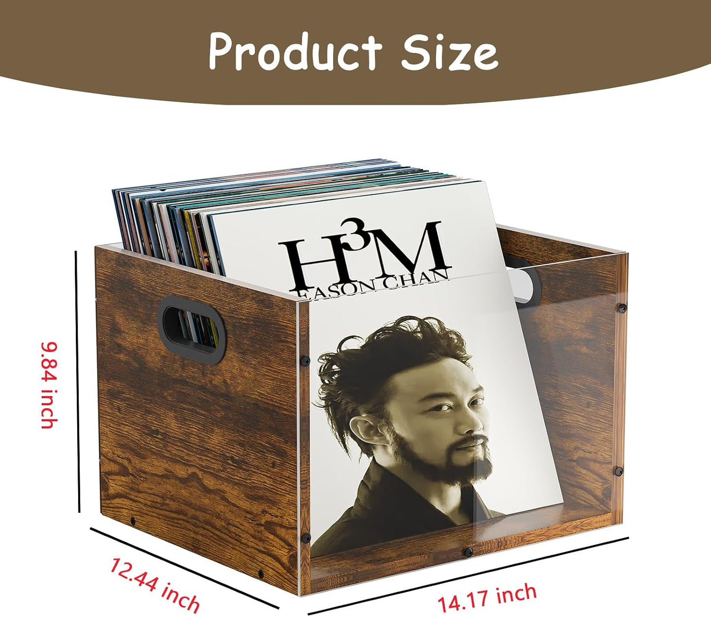 X-cosrack Acrylic Vinyl Record Storage Crate, Visible Record Holder Crate, Classic Cube Album Storage Box, Record Shelf
