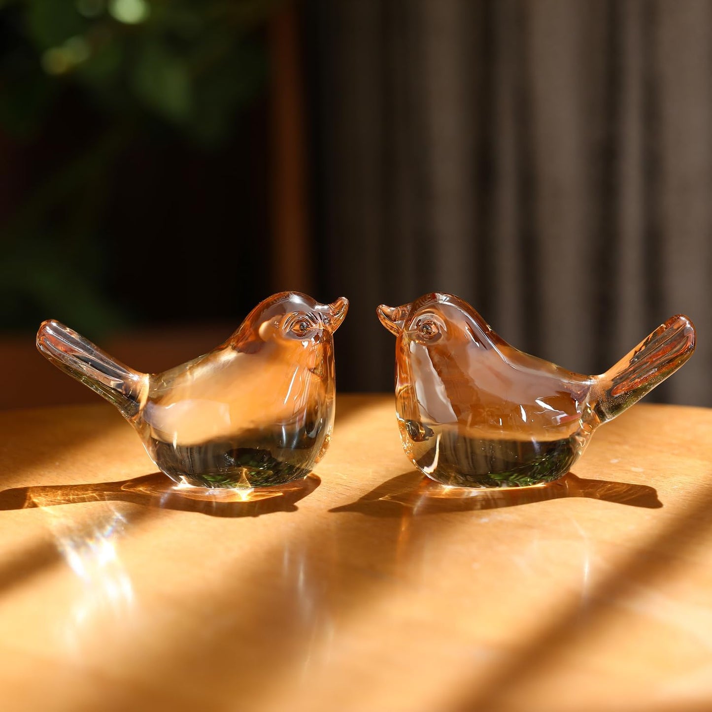Small Bird Figurines Home Decor Glass Crystal Bird Statue Modern Style Decorative Ornaments / Gold