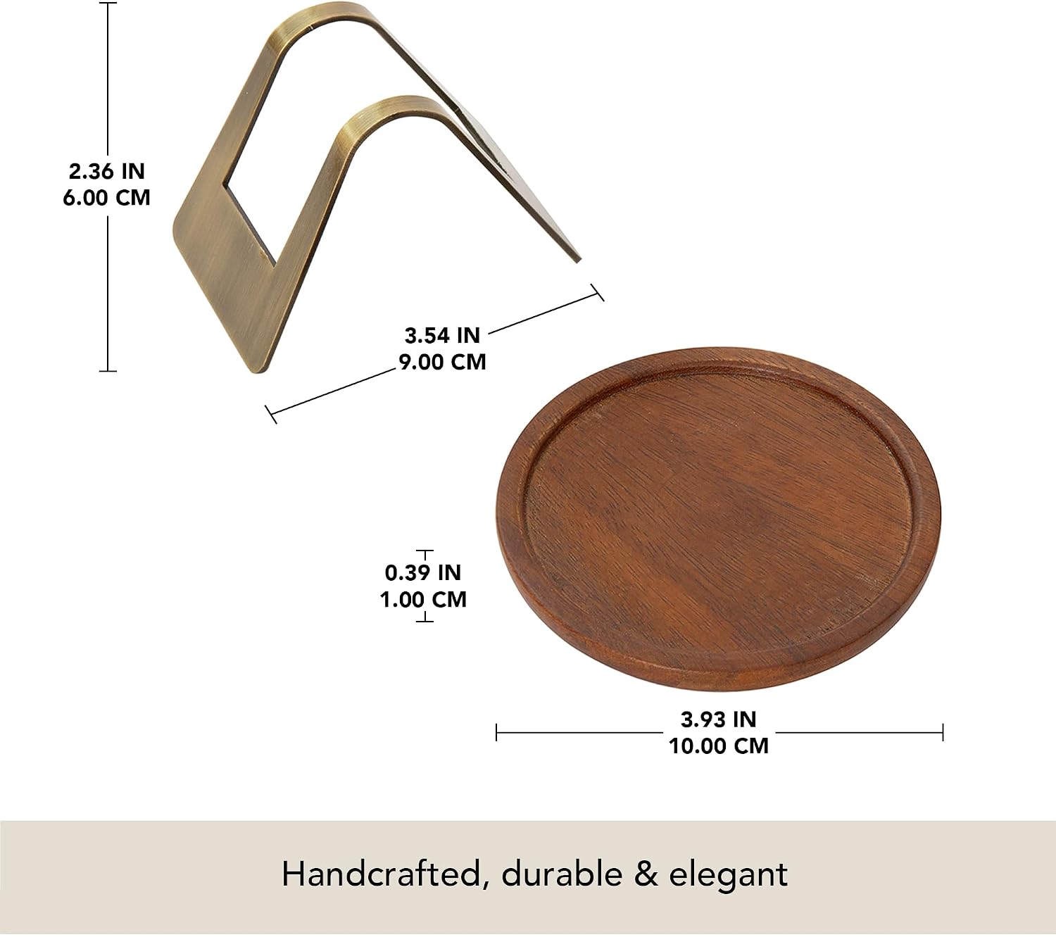 Holder / Wooden Coaster Set / Wooden Round / Set of 4