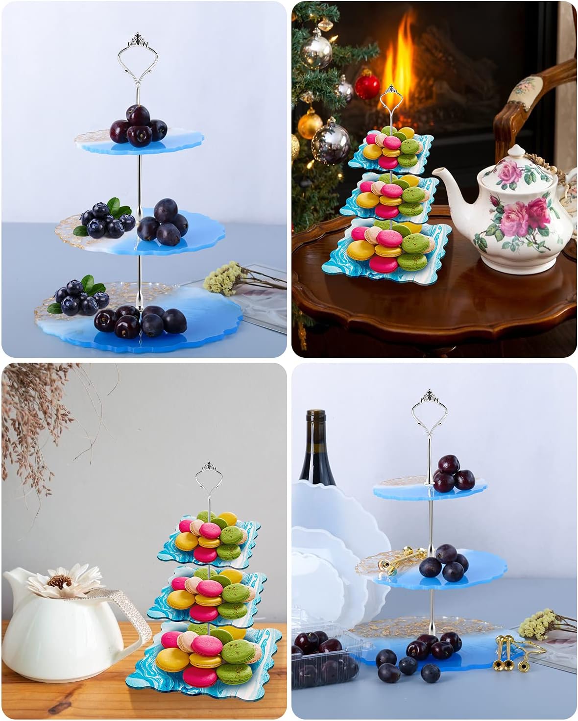 3 Tier Cake Stand / Gold / Set of 6