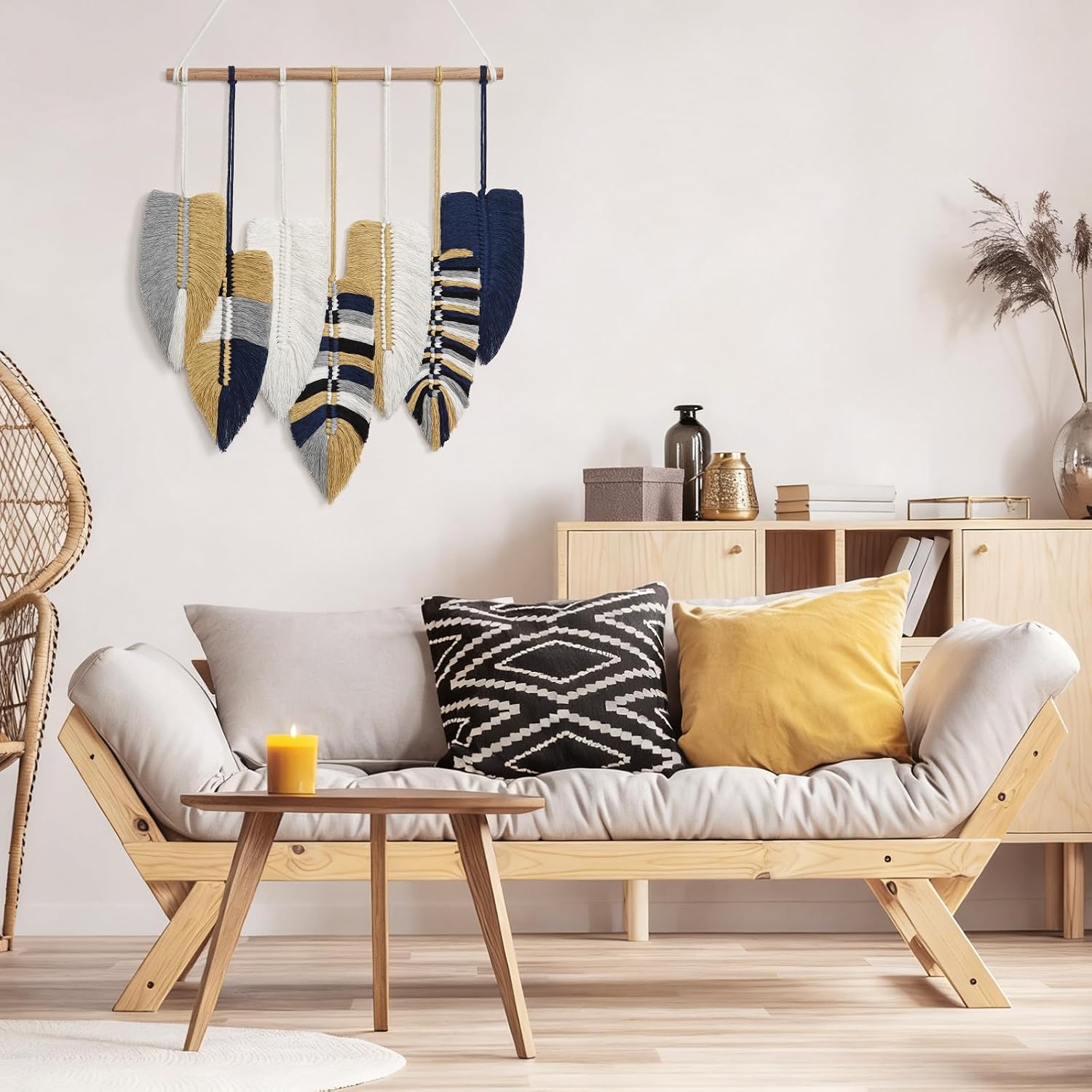 Boho Wall Decor / Blue Yellow